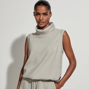 NWT Varley Leigh High Neck Sleeveless Tank Sage Grey Size Medium M